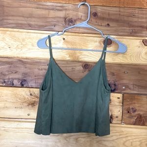 Army Green forever21 velvet cropped tank top size Medium